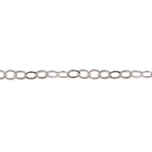 Sterling Silver Flat Cable Chain-3.77mm Qty:1 ft