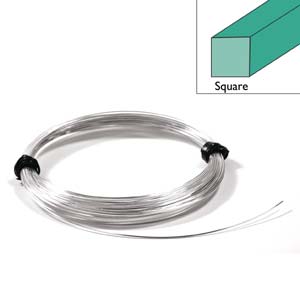 Sterling Silver Square Wire 22 Gauge Half Hard Qty:1 foot
