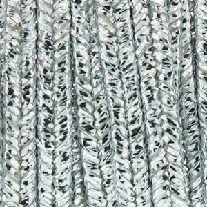 Soutache Cord Rayon Silver Textured Metallic Qty: 1 yd