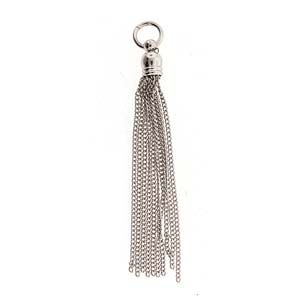 Chain Tassel with 5mm Bell Cap Shiny Silver Plated Qty: 1