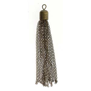 Chain Tassel with 8mm Bell Cap Antique Brass Qty: 1