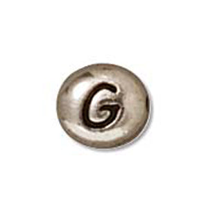 Plated Pewter Alphabet Bead Silvertone G by TierraCast *D* Qty:1