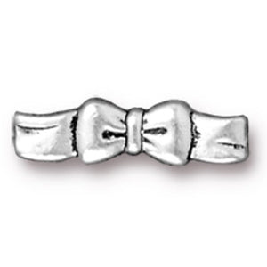 Antique Silver Christmas Bow 12x4mm by Tierracast Qty:1
