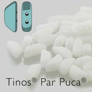Czech Tinos Beads 4x10mm by Puca Opaque White Qty: 10g