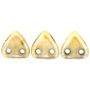 Czech Triangles 6mm White Luster Picasso Qty:10g