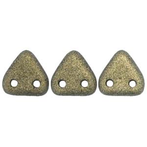 Czech Triangles 6mm Polychrome Gold Qty:10g