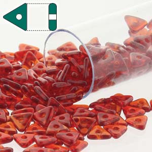 Czech Tri Beads 4.6x1.3mm Red Transparent *D* Qty:5g