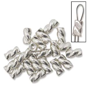 Sterling Silver Crimps Twisted for .010 Wire Qty:20