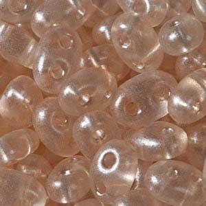 Czech Twin Beads 2.5x5mm Crystal Beige Pearl Qty:25g
