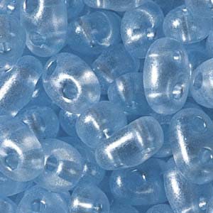 Czech Twin Beads 2.5x5mm Crystal Light Sapphire Blue Pearl Qty:25g
