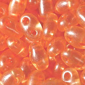 Czech Twin Beads 2.5x5mm Crystal Yellow Orange Pearl Qty:25g