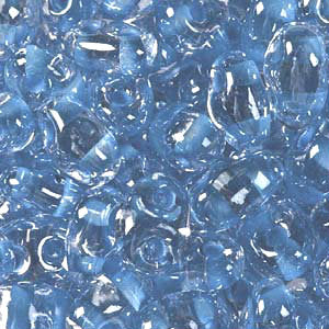 Czech Twin Beads 2.5x5mm Crystal Light Blue Color Lined Qty:25g