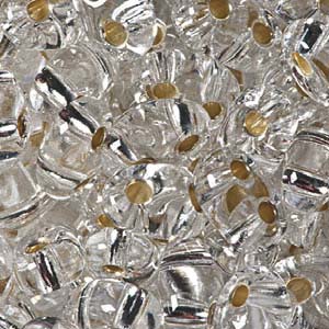 Czech Twin Beads 2.5x5mm Crystal Silver Lined Qty:25g