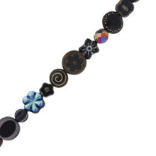 Load image into Gallery viewer, Czech Table Cut Mix Black Qty: 6 inch strand