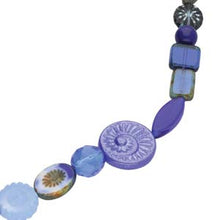 Load image into Gallery viewer, Czech Table Cut Mix Blue Qty: 6 inch strand