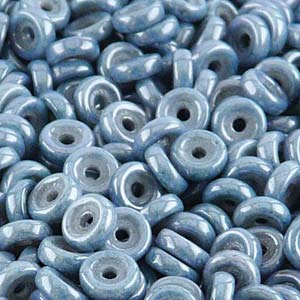 Czech Wheel Beads 6mm Chalk Blue Luster  Qty:10g
