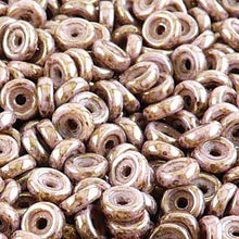 Load image into Gallery viewer, Czech Wheel Beads 6mm Chalk Senegal Brown-Purple Qty:10g *D*