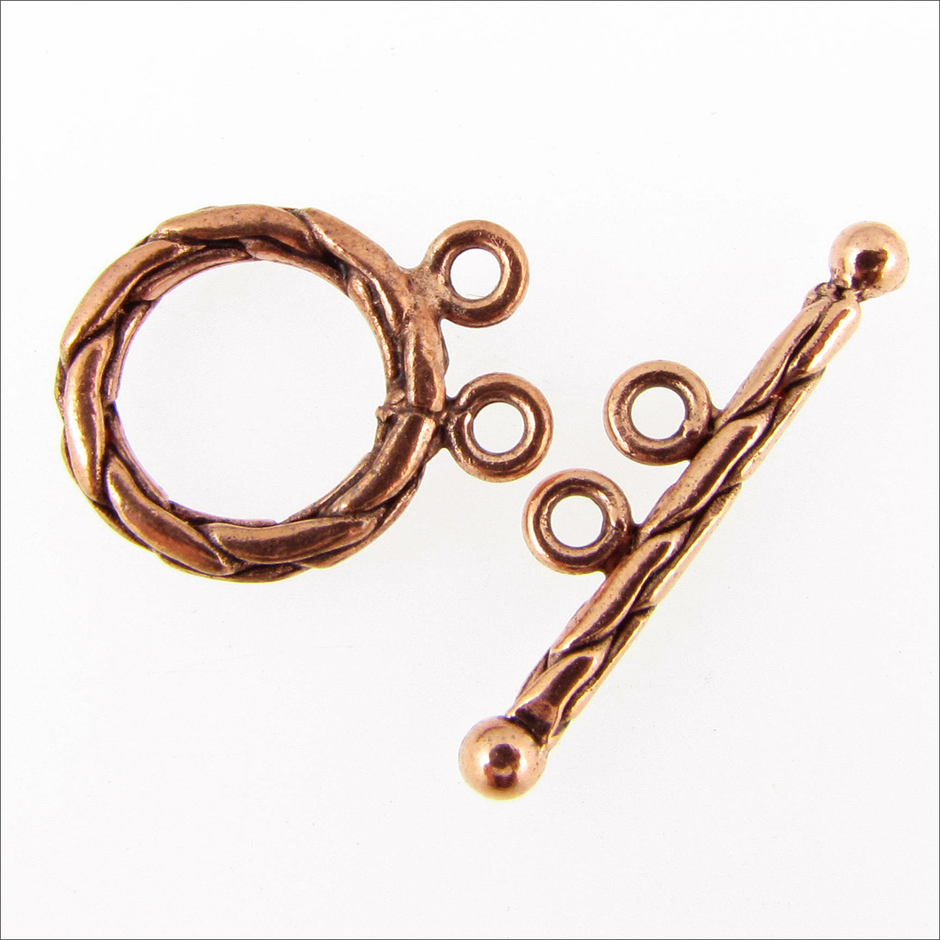 Antique Copper Plated 2 Strand Toggle 15mm Qty:2