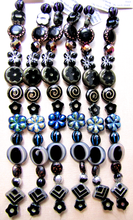 Load image into Gallery viewer, Czech Table Cut Mix Black Qty: 6 inch strand