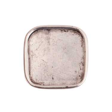 Button Shank Bezel Large Square Antique Silver Qty:1