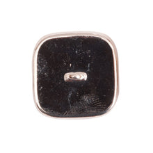 Load image into Gallery viewer, Button Shank Bezel Large Square Bright Sterling Silver Plated Qty:1