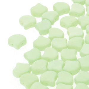 Czech Ginkgo Beads 7.5mm Bondeli Matte Lime Qty: 10g