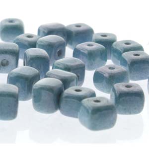 Czech Cubes 5x7mm Chalk Blue Luster Qty:30