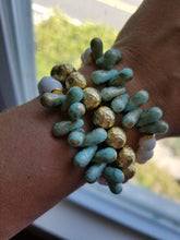 Load image into Gallery viewer, Czech Drop Bead 6x9mm Chartreuse with Mercury Finish Qty: 25