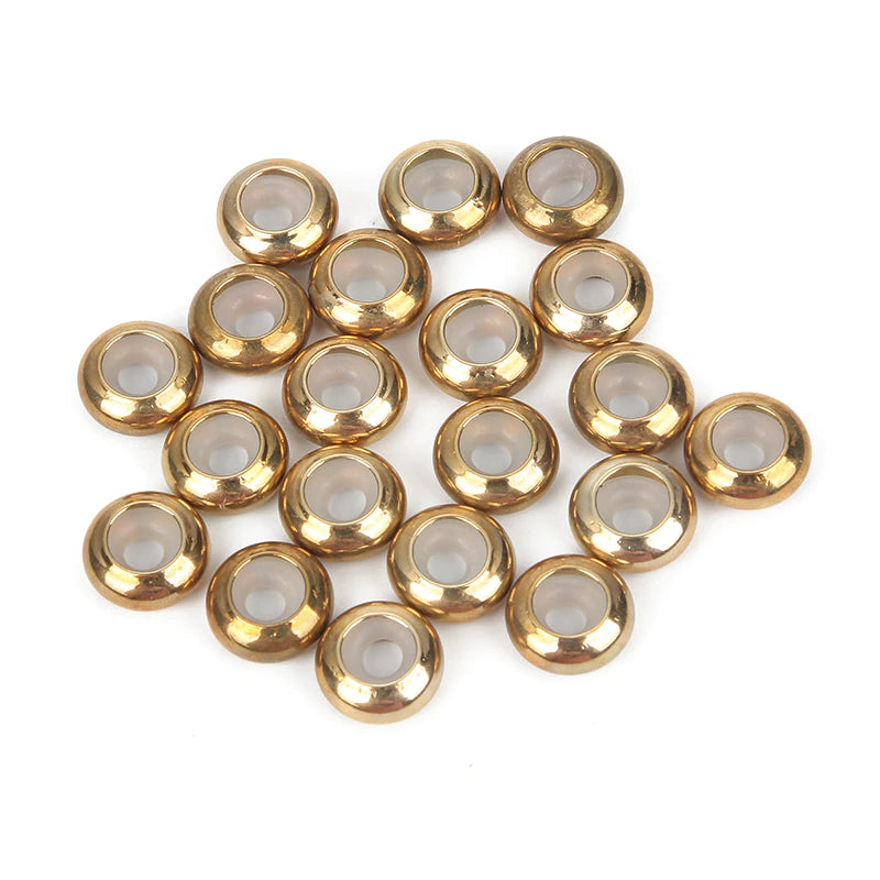 Gold Plated Metal Slider Beads 10mm Qty:1