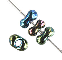 Load image into Gallery viewer, Czech Farfalle Beads Cut 2x4mm Opaque Green Iris Qty:10g