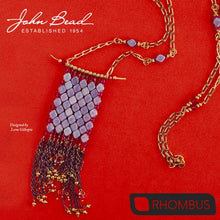 Load image into Gallery viewer, Czech Rhombus Beads 10x8mm Chalk White Dark Blue Luster Qty:20