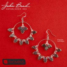 Load image into Gallery viewer, Czech Rhombus Beads 10x8mm Chalk White Dark Green Qty:20