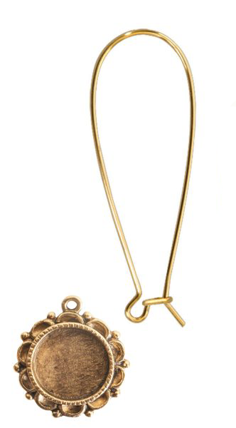 Antique Gold Ornate Earrings by Nunn Design Qty:1 pair