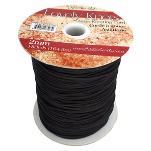 'Lovely Knots' Asian Knotting Cord 2mm Black Qty:5 yards