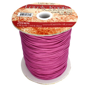 'Lovely Knots' Asian Knotting Cord 2mm Strawberry Pink Qty:5 yards