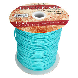 'Lovely Knots' Asian Knotting Cord 2mm Aqua Blue Qty:5 yards