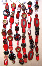 Load image into Gallery viewer, Czech Table Cut Mix Red Qty: 6 inch strand