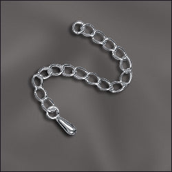 Silver Filled (.925/10) Chain Extender 3 inch w. Teardrop Qty:1