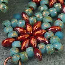 Load image into Gallery viewer, Czech Superduo Beads 2.5x5mm Halo French Rose Qty: 10g