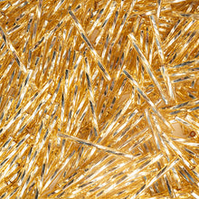 Load image into Gallery viewer, Czech Bugles 30mm Twisted Gold Silver Lined Qty:40