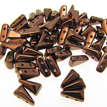 Load image into Gallery viewer, Czech Vexolo Beads 5x7mm Dark Bronze Qty:20 beads
