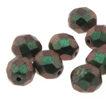 Load image into Gallery viewer, Czech Faceted Fire Polished Rounds 4mm Polychrome Sage &amp; Citrus Qty:40 strung
