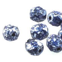 Load image into Gallery viewer, Czech Faceted Fire Polished Rounds 4mm Tweedy Blue Qty:40 strung
