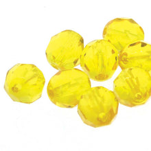 Load image into Gallery viewer, Czech Faceted Fire Polished Rounds 4mm Yellow Amber Qty:38 strung
