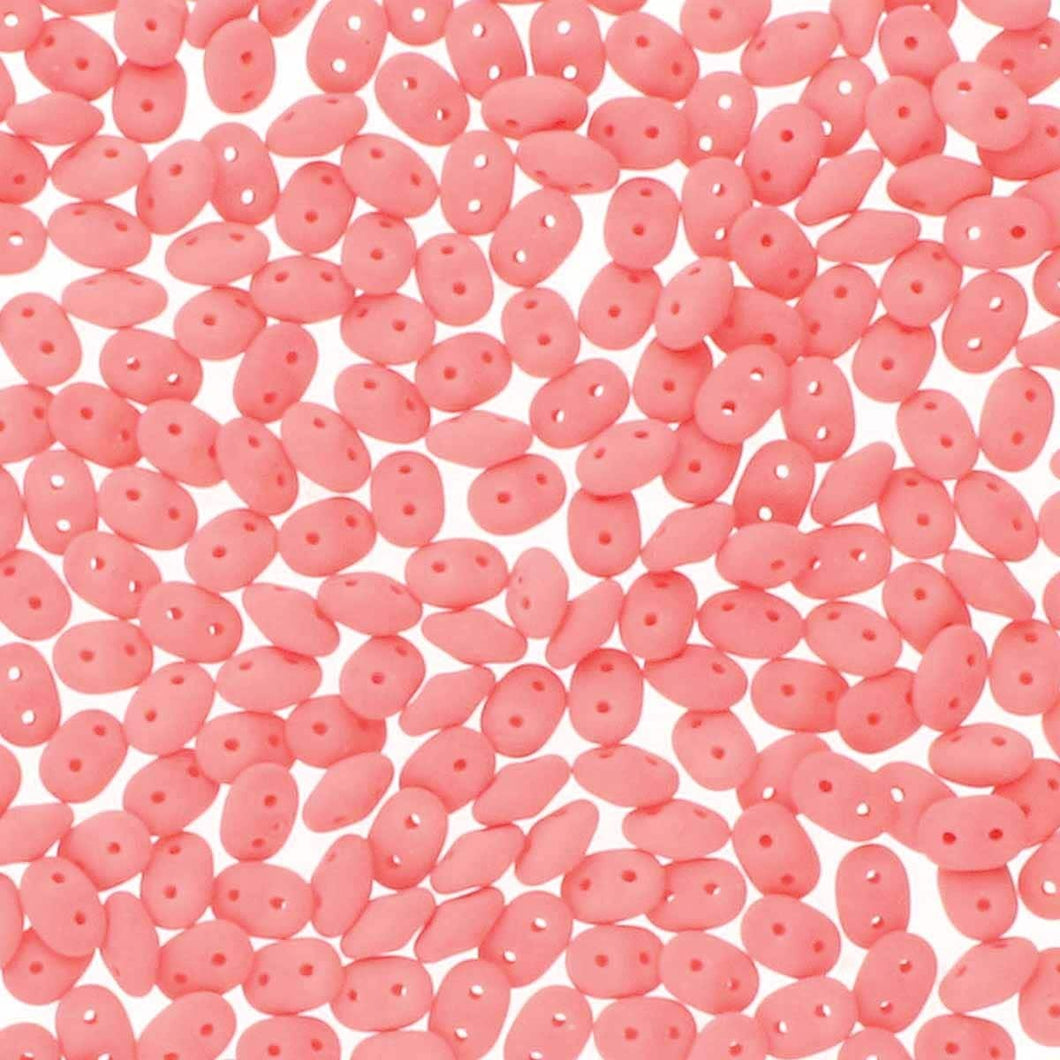 Czech Superduo Beads 2.5x5mm Bondeli Matte Coral Qty:10g