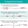 Collapsible Eye Needles Asst Qty:1 pack of 5