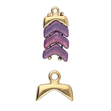 Load image into Gallery viewer, Chevron Duo Bead Ending 'Koutalas' 24k Gold Plated Qty: 1
