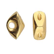 Load image into Gallery viewer, GemDuo Side Bead 'Tripiti' 24K Gold Plated Qty: 1

