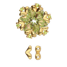 Load image into Gallery viewer, GemDuo Side Bead 'Mitakas' 24K Gold Plated Qty: 1
