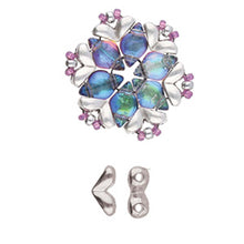 Load image into Gallery viewer, GemDuo Side Bead 'Mitakas' Antique Silver Plated Qty: 1
